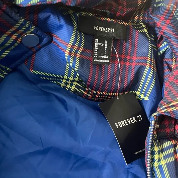 Forever 21 Blue and Red Plaid Jacket - Picture 1 of 2